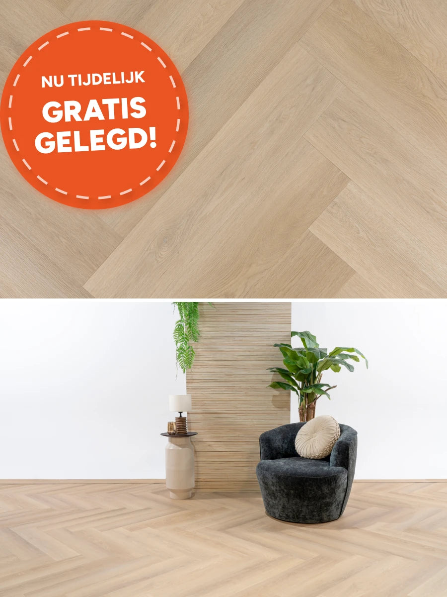 Asenta Serre Visgraat Natural Oak Plak PVC