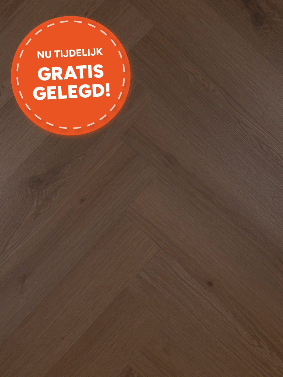Asenta Vide Visgraat Brown Oak Klik PVC