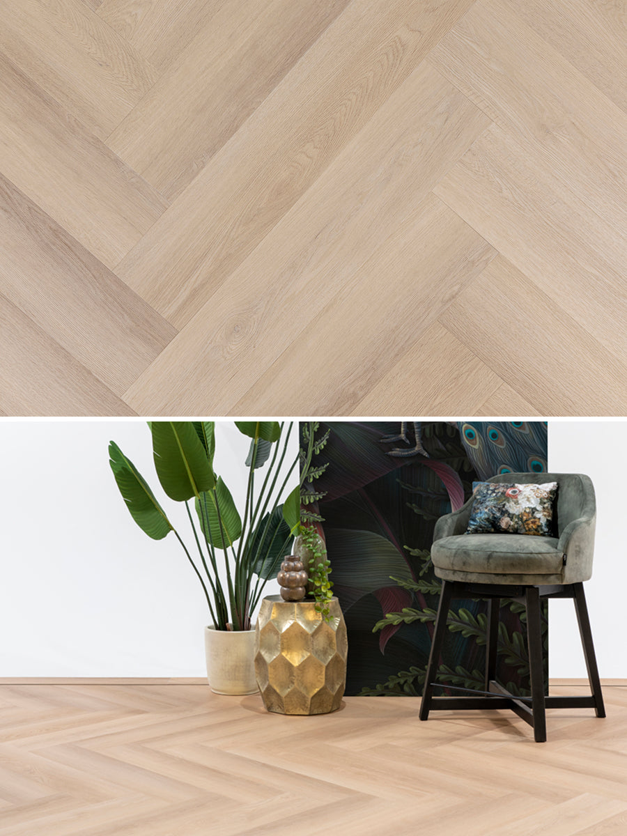 Asenta Serre Visgraat Beige Oak Plak PVC
