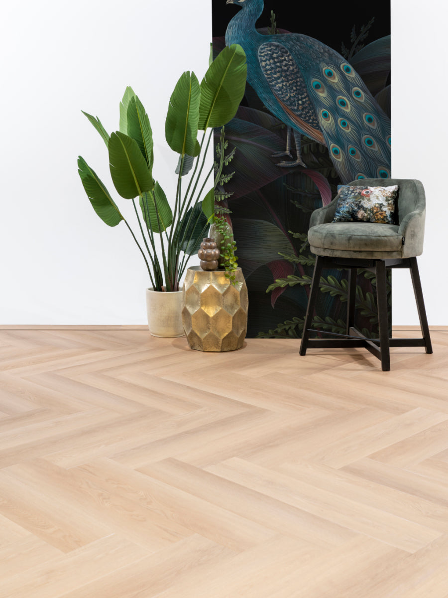 Asenta Serre Visgraat Beige Oak Plak PVC