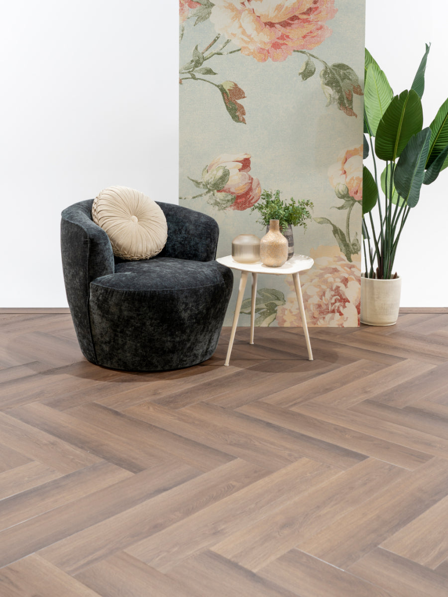 Asenta Serre Visgraat Brown Oak Plak PVC