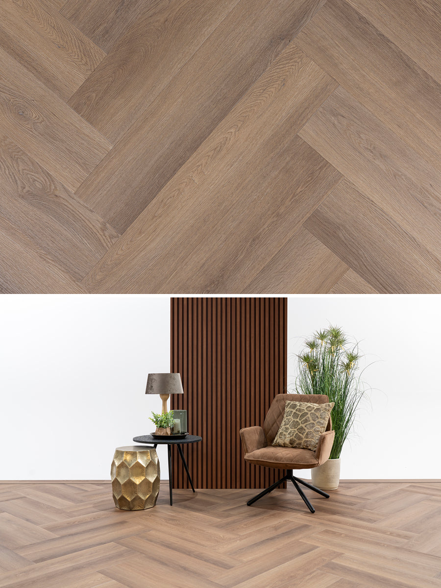 Asenta Serre Visgraat Roasted Oak Plak PVC