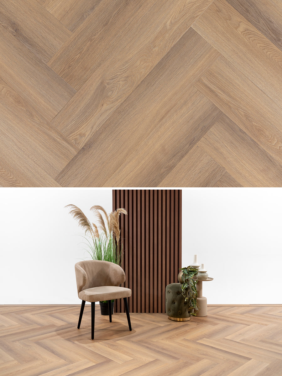 Asenta Serre Visgraat Warm Oak Plak PVC