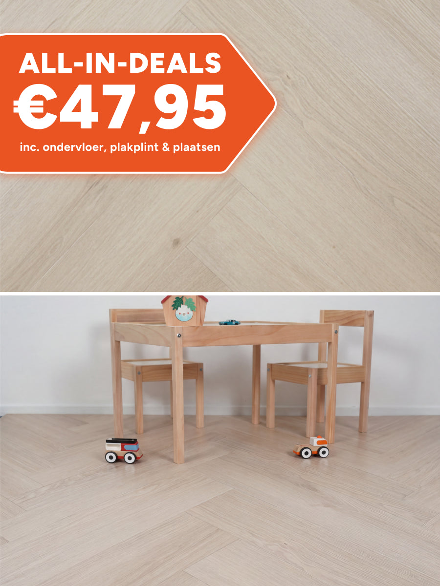 Asenta Vide Visgraat White Wash Beige Klik PVC