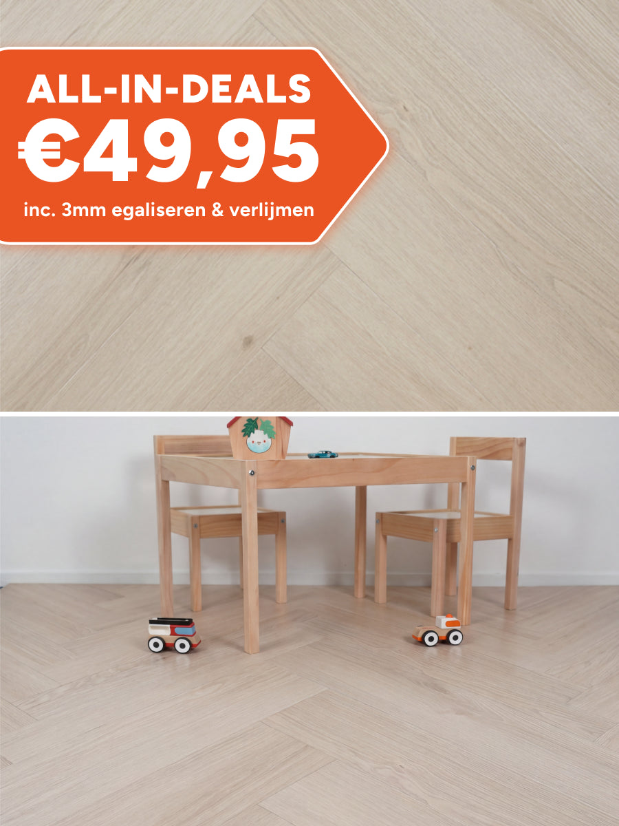 Asenta Vide Visgraat White Wash Beige Plak PVC