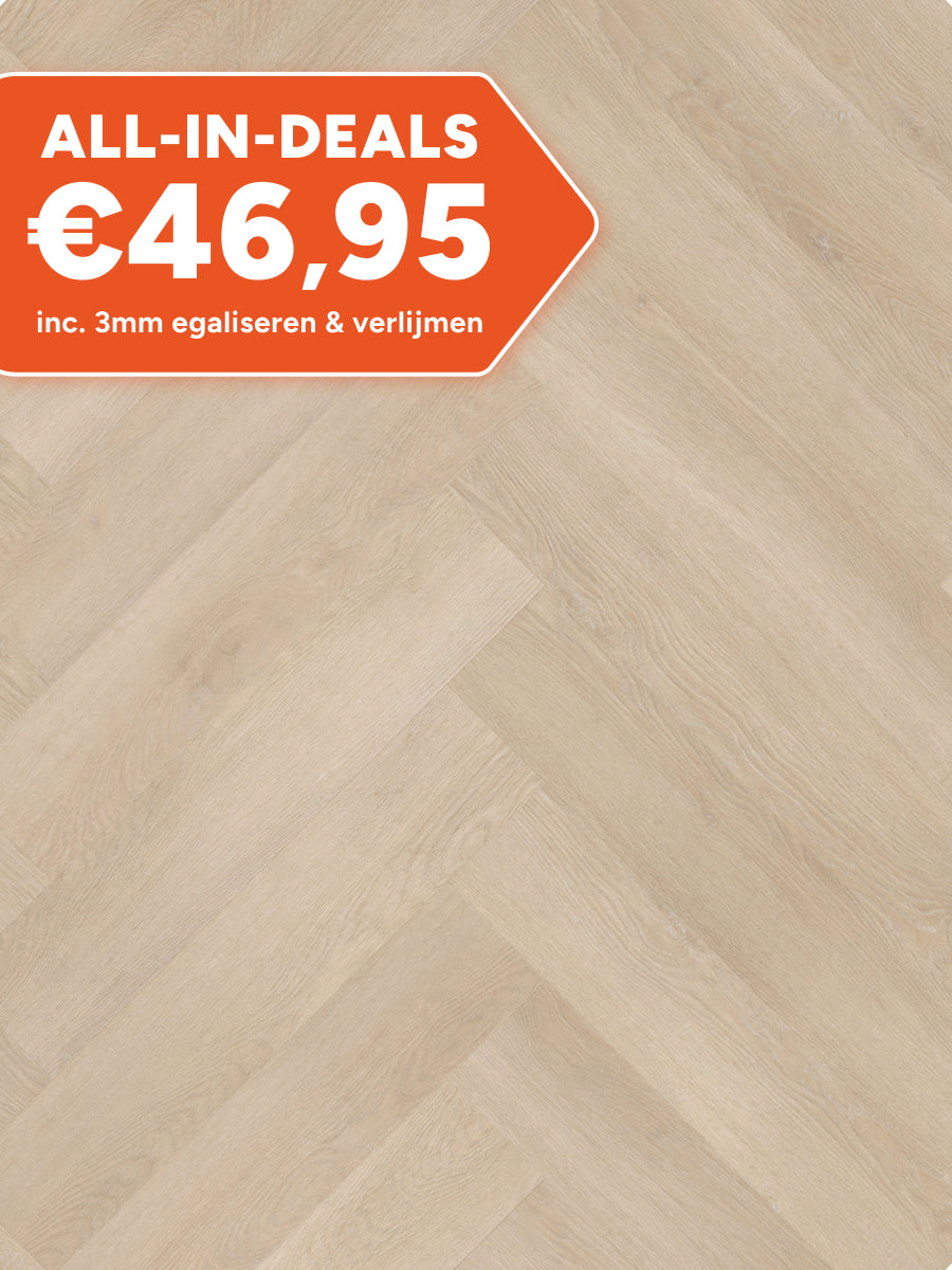 Asenta Loft Visgraat Beige Oak Plak PVC