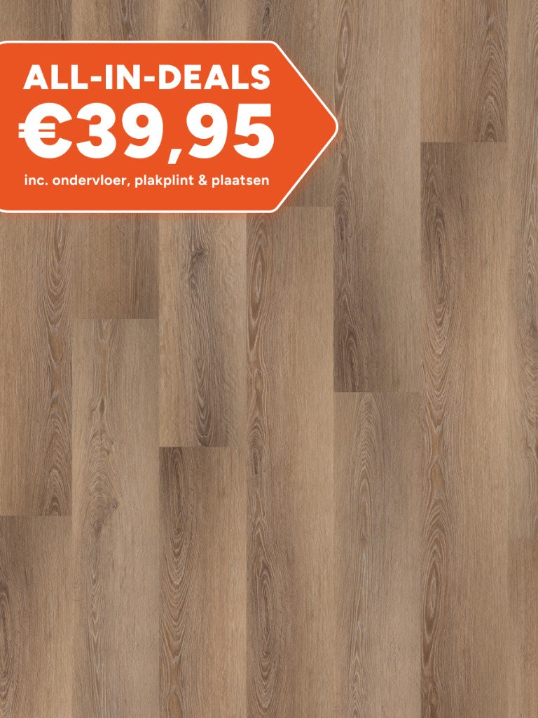 Asenta Loft Rechte Plank Brown Oak Klik PVC