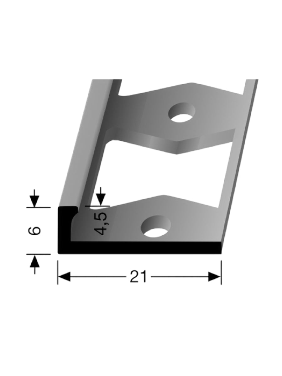 In-egaliseer Eindprofiel tot 4.5 mm PVC Zwart