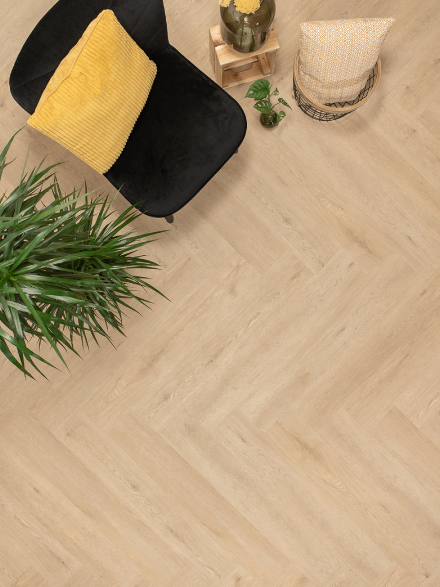 Floer Walvisgraat Gaia Grijsbeige Plak PVC