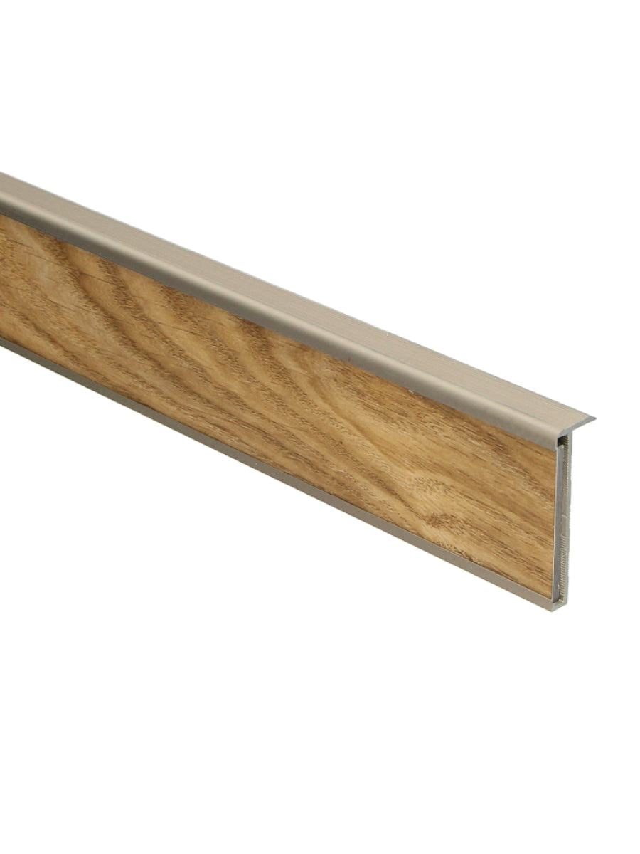 Trapneusprofiel PVC RVS 14x43mm 3m