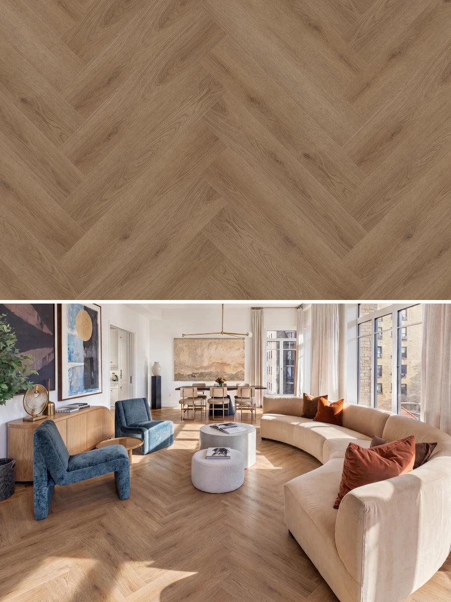 Asenta Loft Visgraat Brown Oak Plak PVC