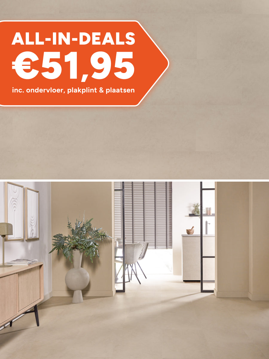 Floer Tegel Betonlook Beige Klik PVC