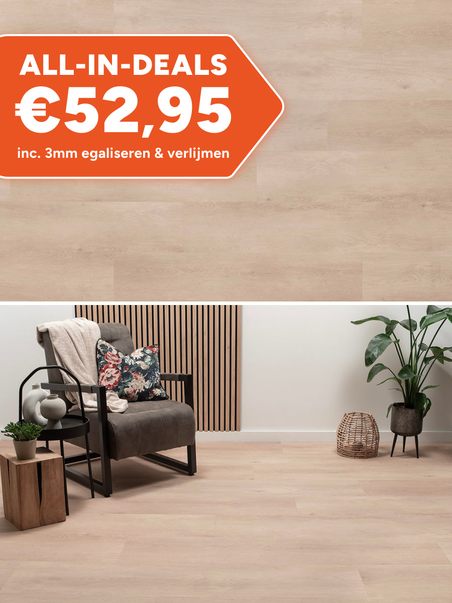 Floer Rechte Plank Landhuis Witte Eik Plak PVC