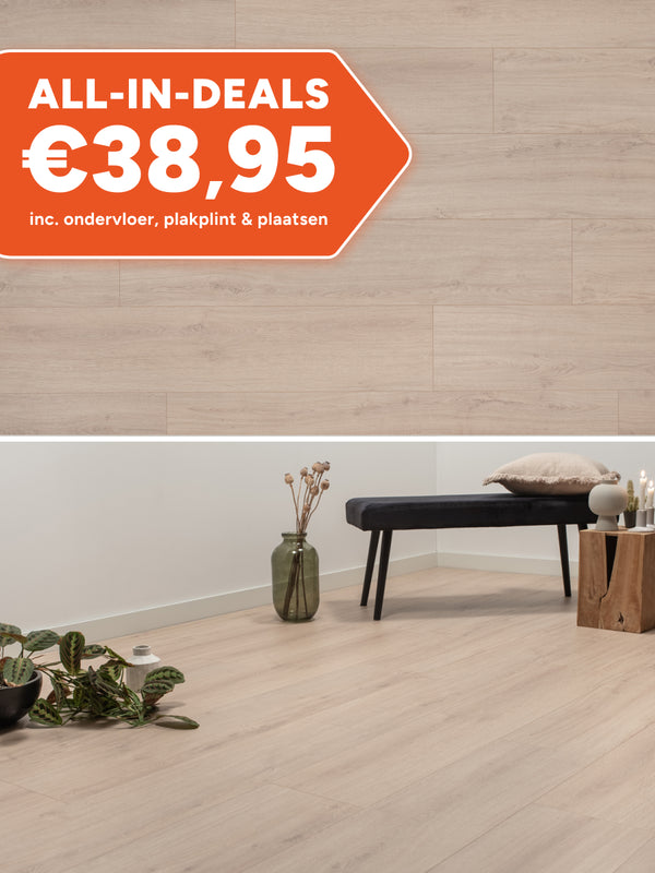 Floer Steden Waterford Witbeige Eiken Hybride Laminaat
