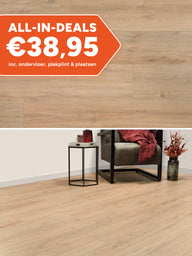 Floer Rechte Plank Steden Grave Goudbruin Eiken Hybride Laminaat