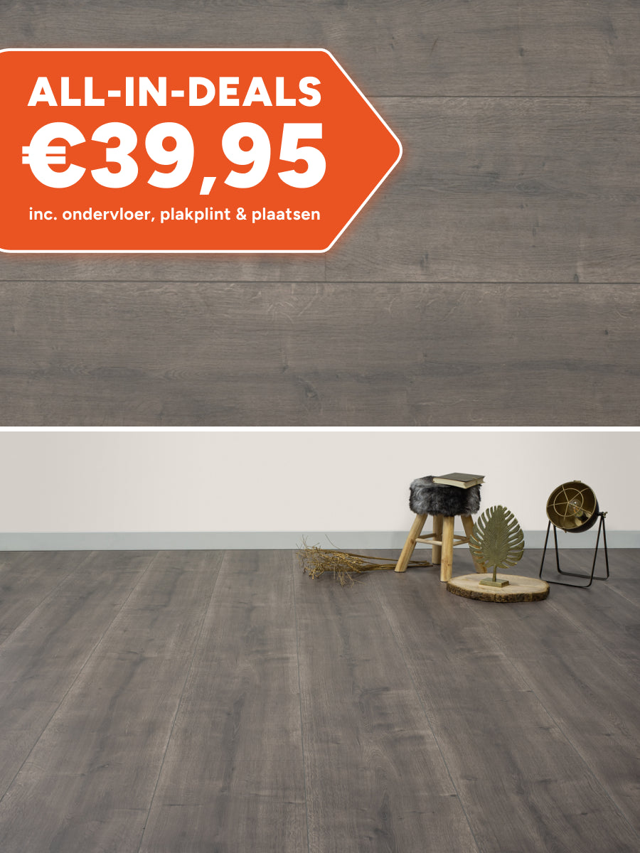 Floer Rechte Plank Landhuis Diepbruine Eik Hybride Laminaat