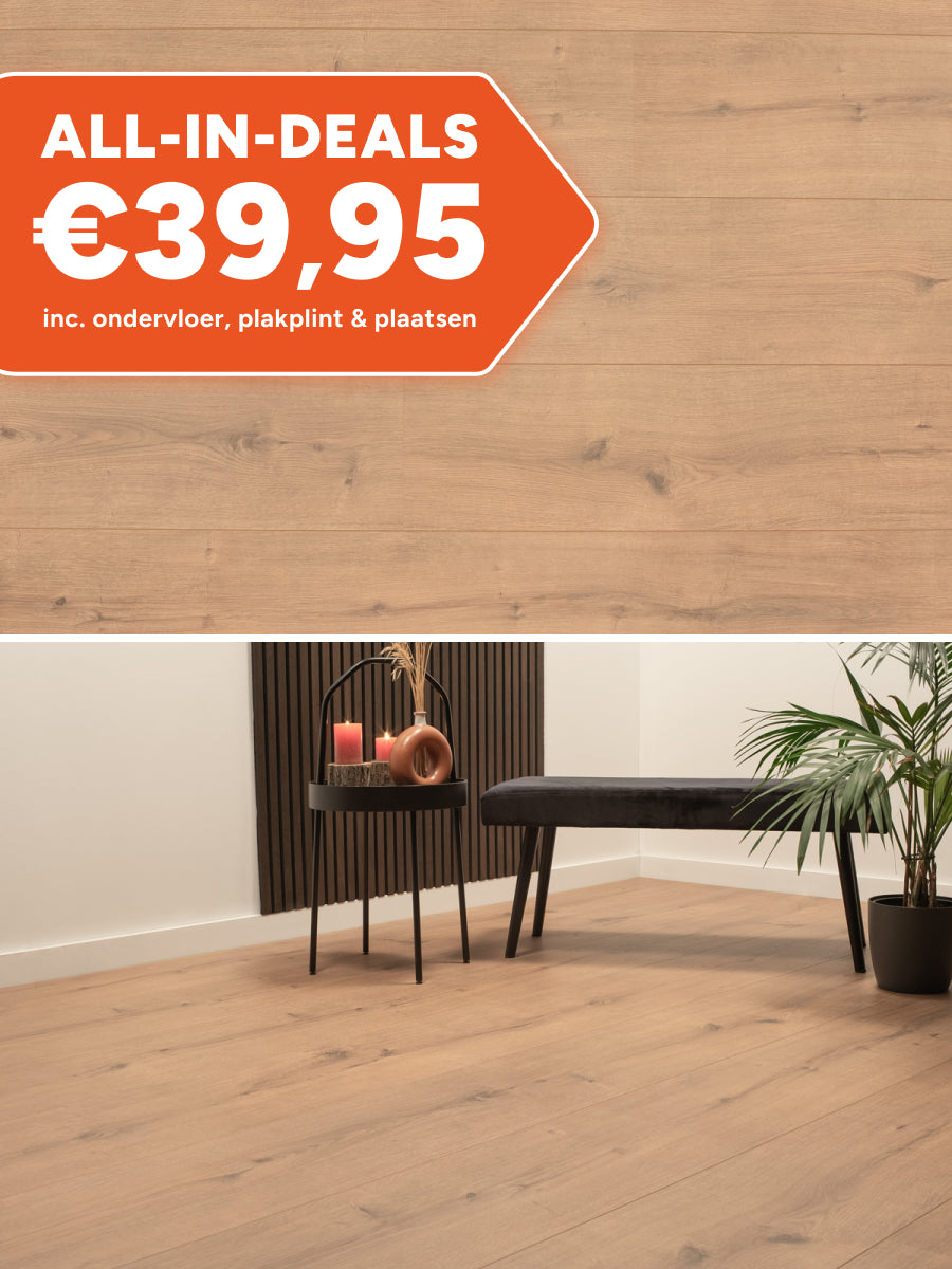 Floer Rechte Plank Landhuis Robuust Bruine Eik Hybride Laminaat