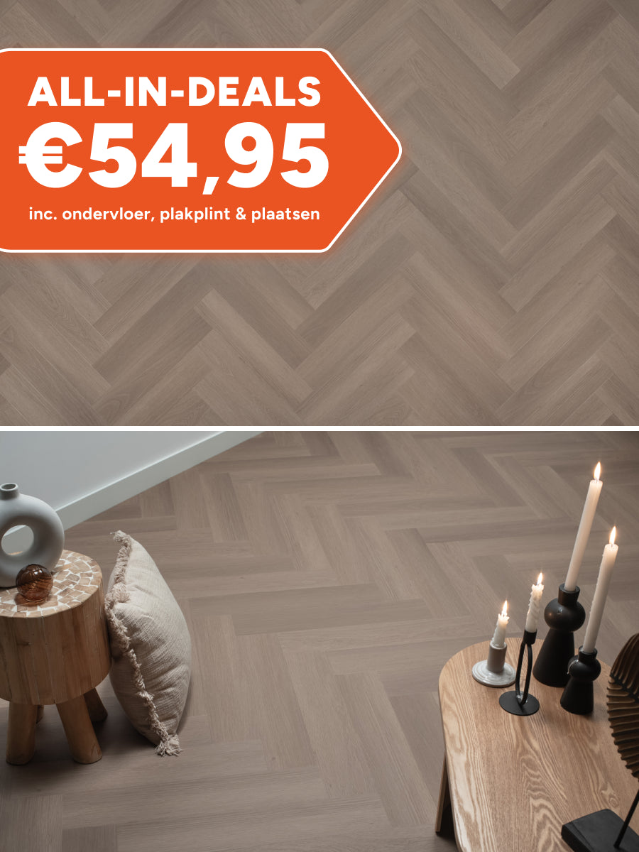 Floer Visgraat Greige Eiken Klik PVC
