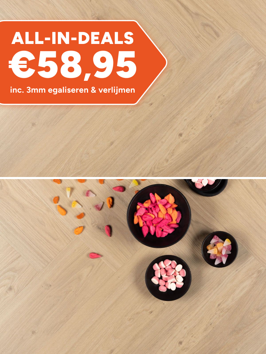 Douwes Dekker Visgraat Crème Brûlée Plak PVC