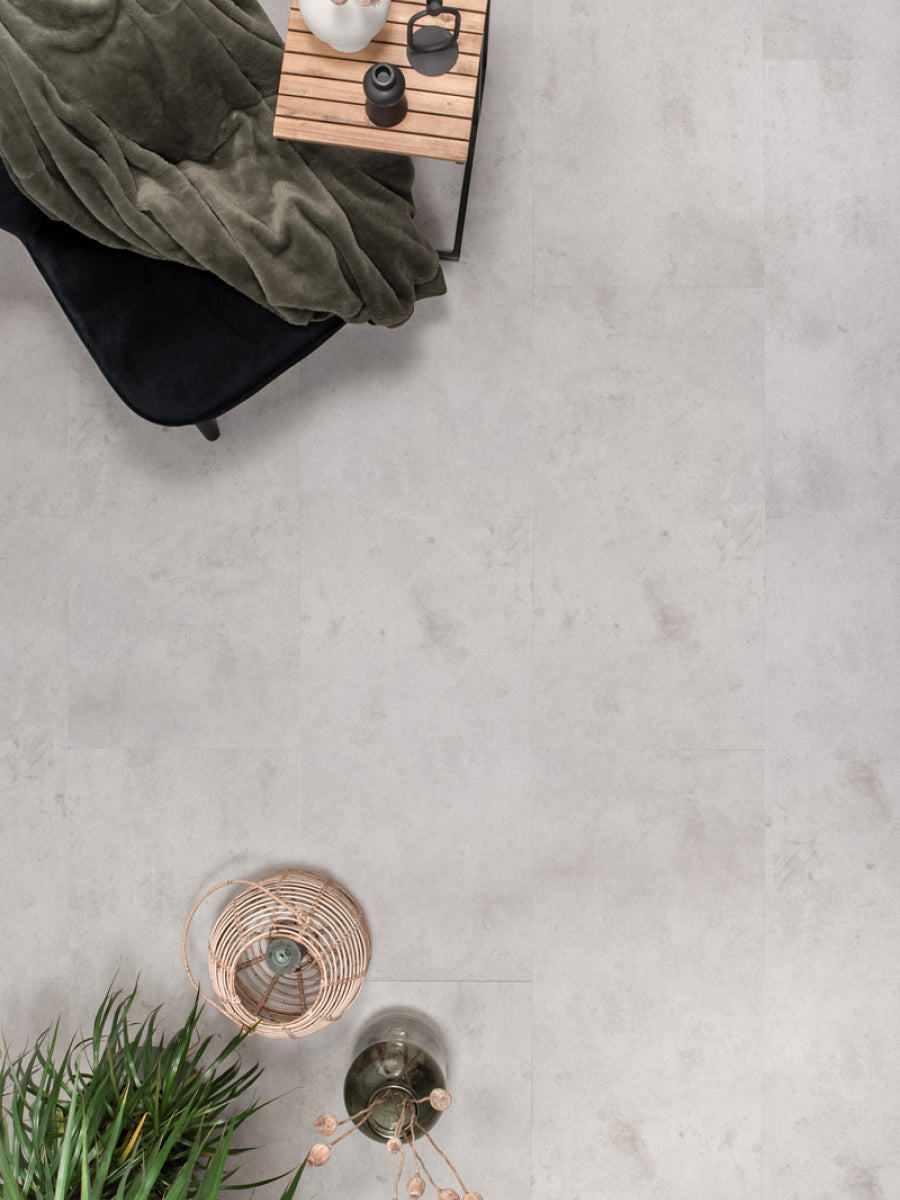 Floer Tegel Betonlook Lichtgrijs Plak PVC
