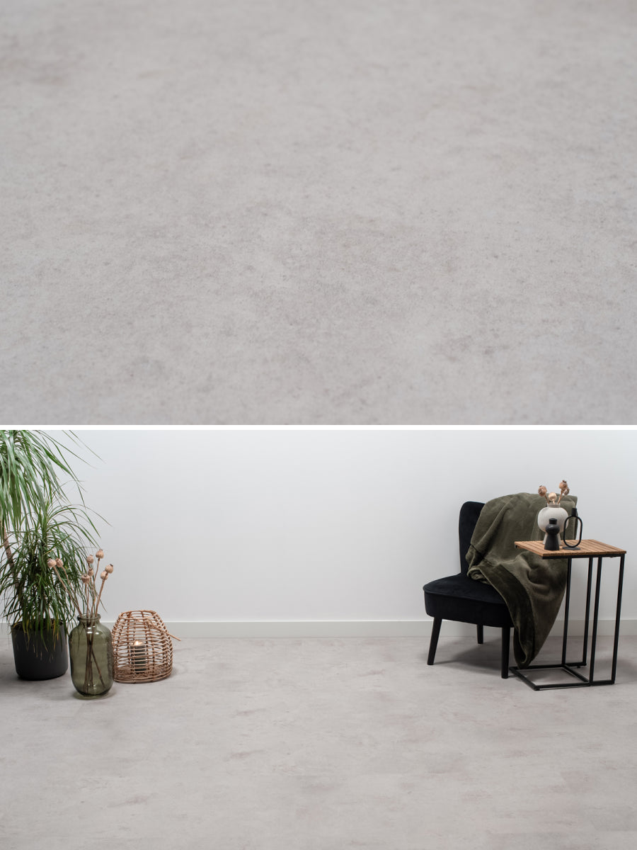 Floer Tegel Betonlook Lichtgrijs Plak PVC