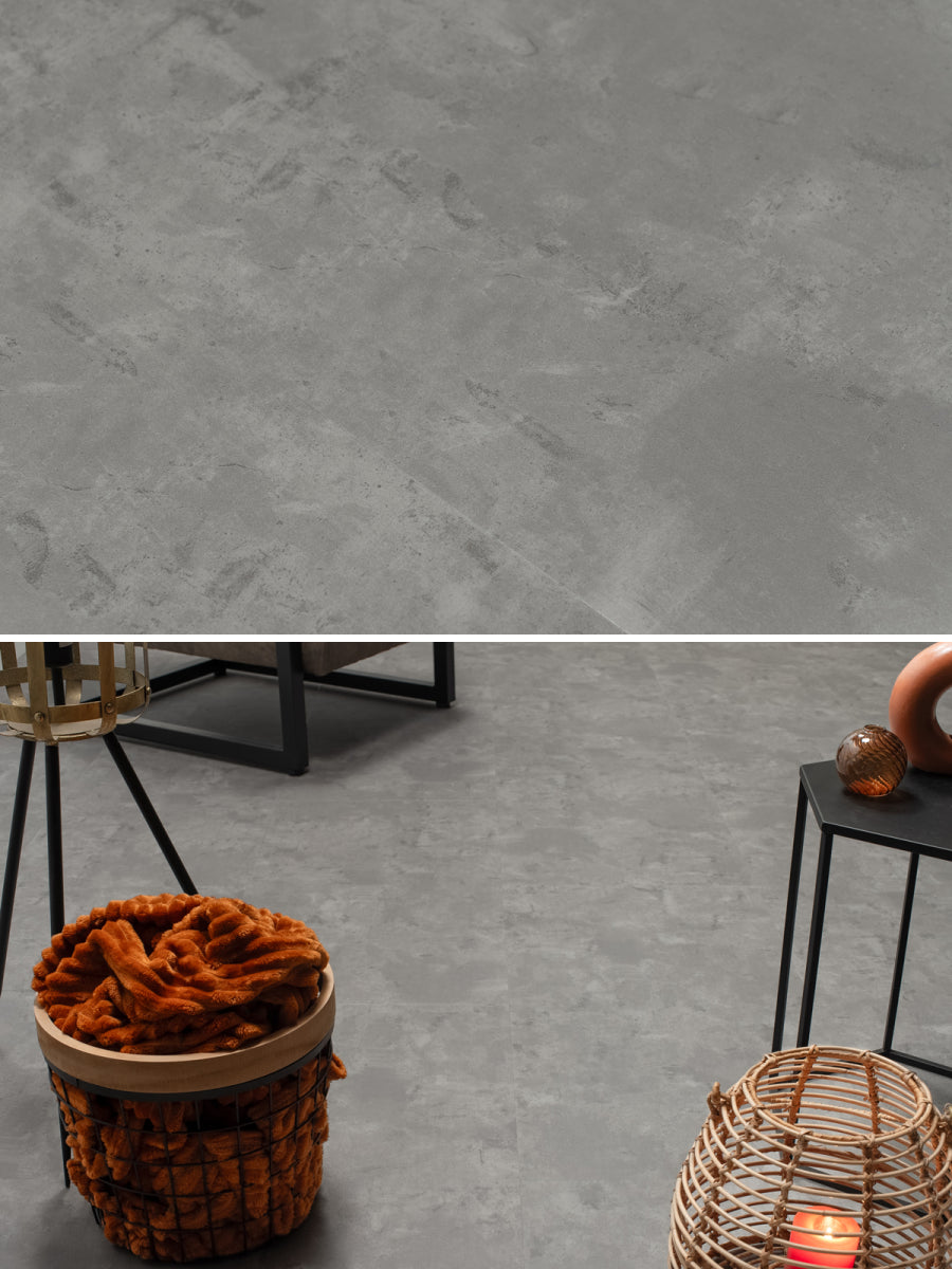 Floer Tegel Betonlook Grijs Klik PVC