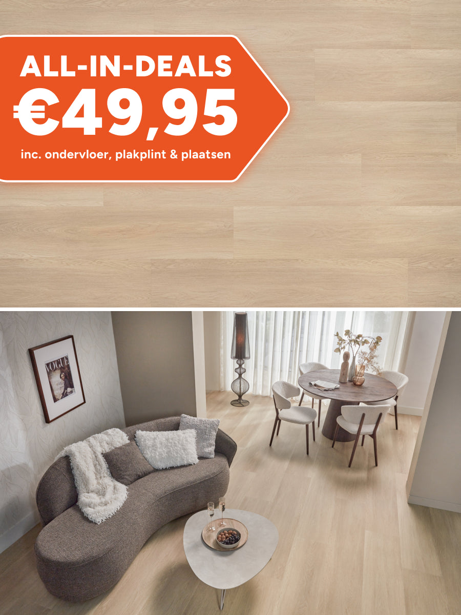 Floer Rechte Plank Landhuis Natuur Eik Klik PVC