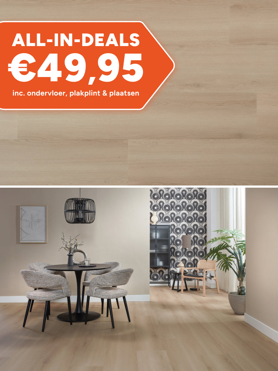 Floer Rechte Plank Landhuis Lichtbruine Eik Klik PVC