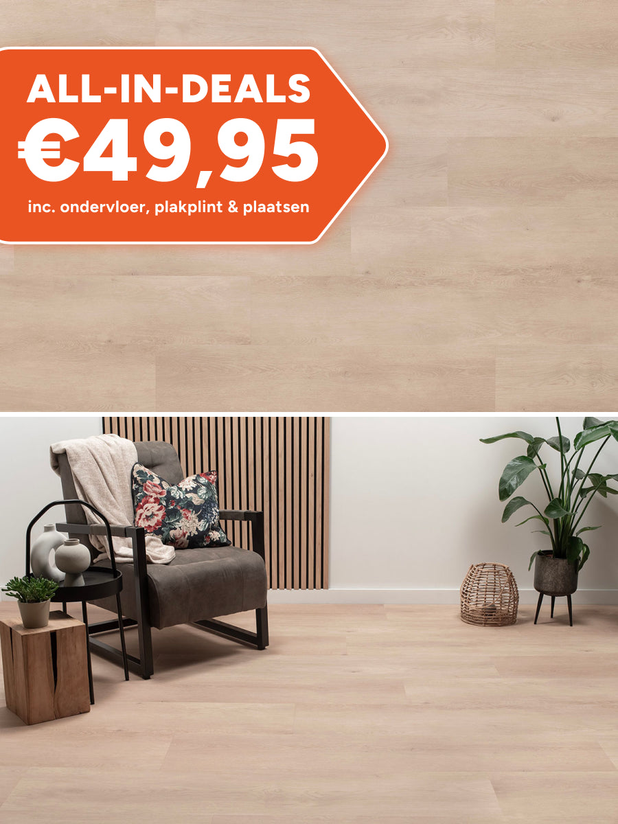 Floer Rechte Plank Landhuis Witte Eik Klik PVC