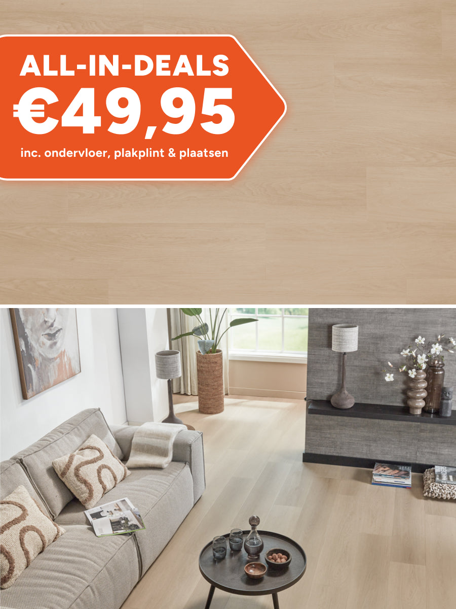 Floer Rechte Plank Natuur Zadar Zand Klik PVC