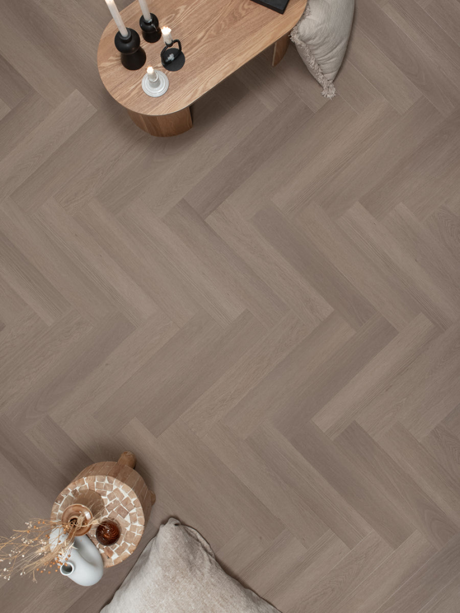 Floer Visgraat Greige Eiken Plak PVC