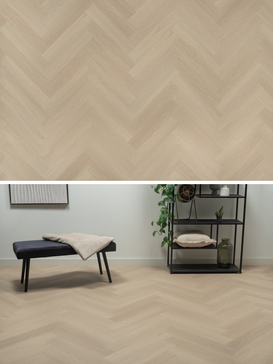 Floer Visgraat Beige Eiken Klik PVC