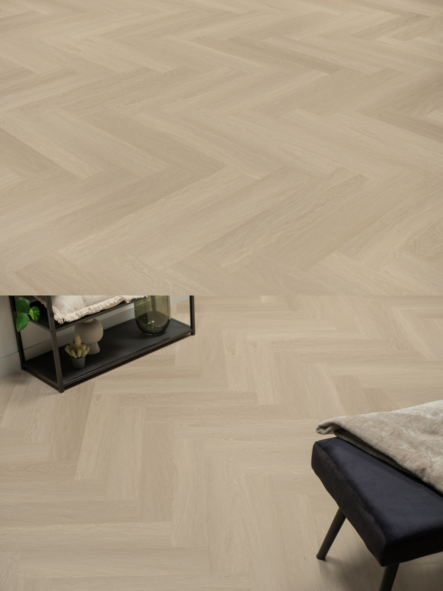 Floer Visgraat Beige Eiken Klik PVC