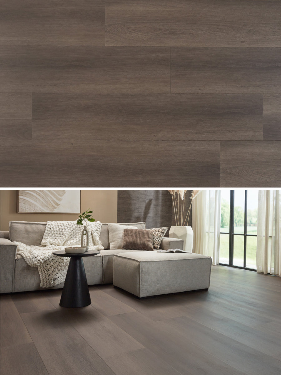 Floer Rechte Plank Landhuis Donkere Eik Klik PVC