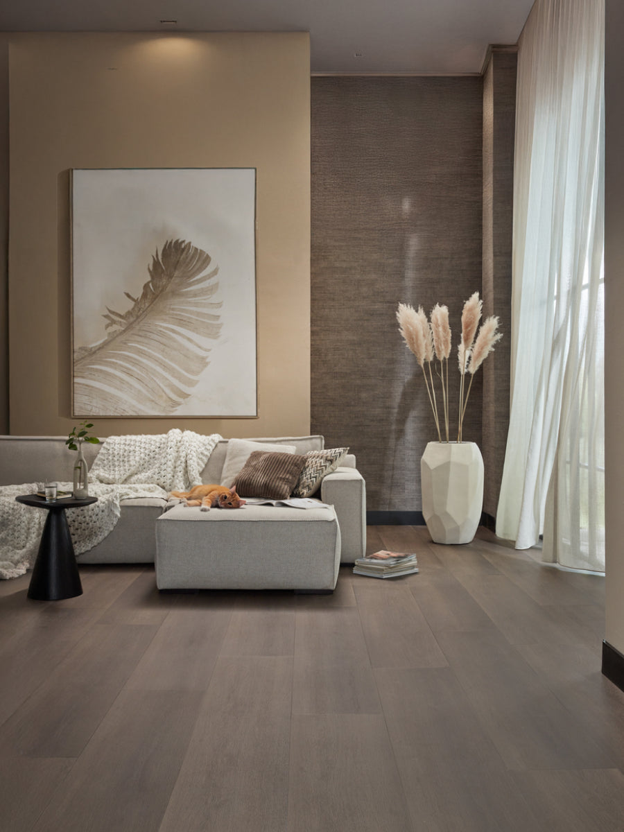 Floer Rechte Plank Landhuis Donkere Eik Klik PVC
