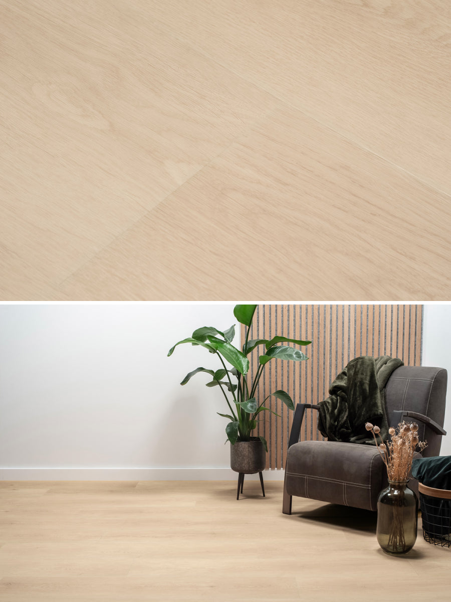 Floer Rechte Plank Natuur Lisse Lichtbruin Plak PVC
