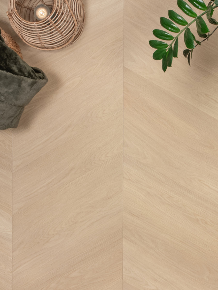 Floer Hongaarse Punt Natuur Eiken Plak PVC