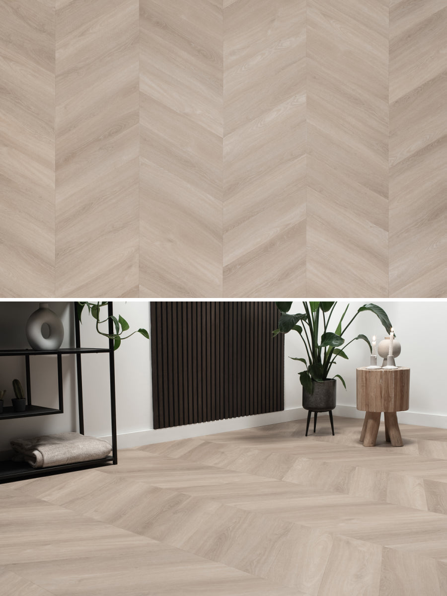 Floer Hongaarse Punt Onbehandeld Eiken Plak PVC