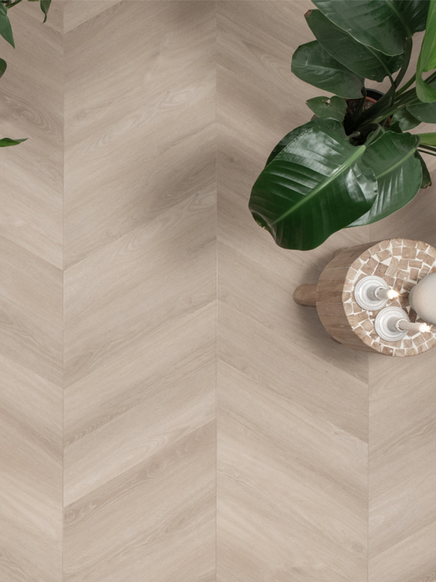Floer Hongaarse Punt Onbehandeld Eiken Plak PVC
