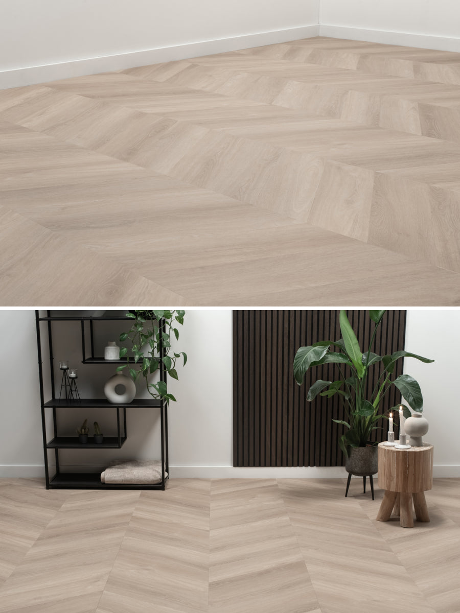 Floer Hongaarse Punt Onbehandeld Eiken Plak PVC