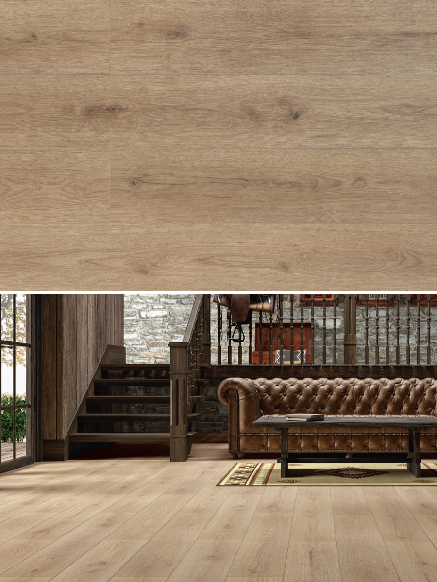 Floer Rechte Plank Steden Gent Grijsbeige Eiken Hybride Laminaat