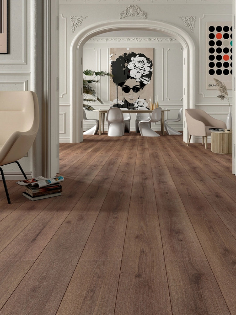 Floer Rechte Plank Steden Dresden Diepbruin Eiken Hybride Laminaat