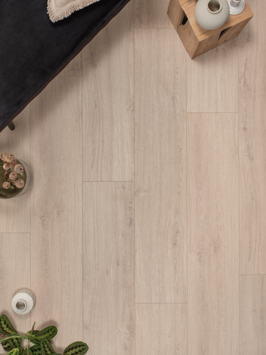 Floer Rechte Plank Steden Waterford Witbeige Eiken Hybride Laminaat