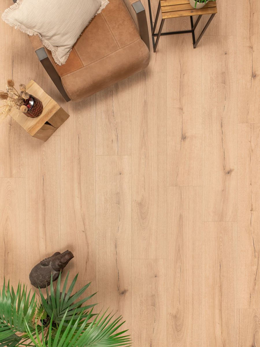Floer Rechte Plank Steden Bergamo Bruin Eiken Hybride Laminaat