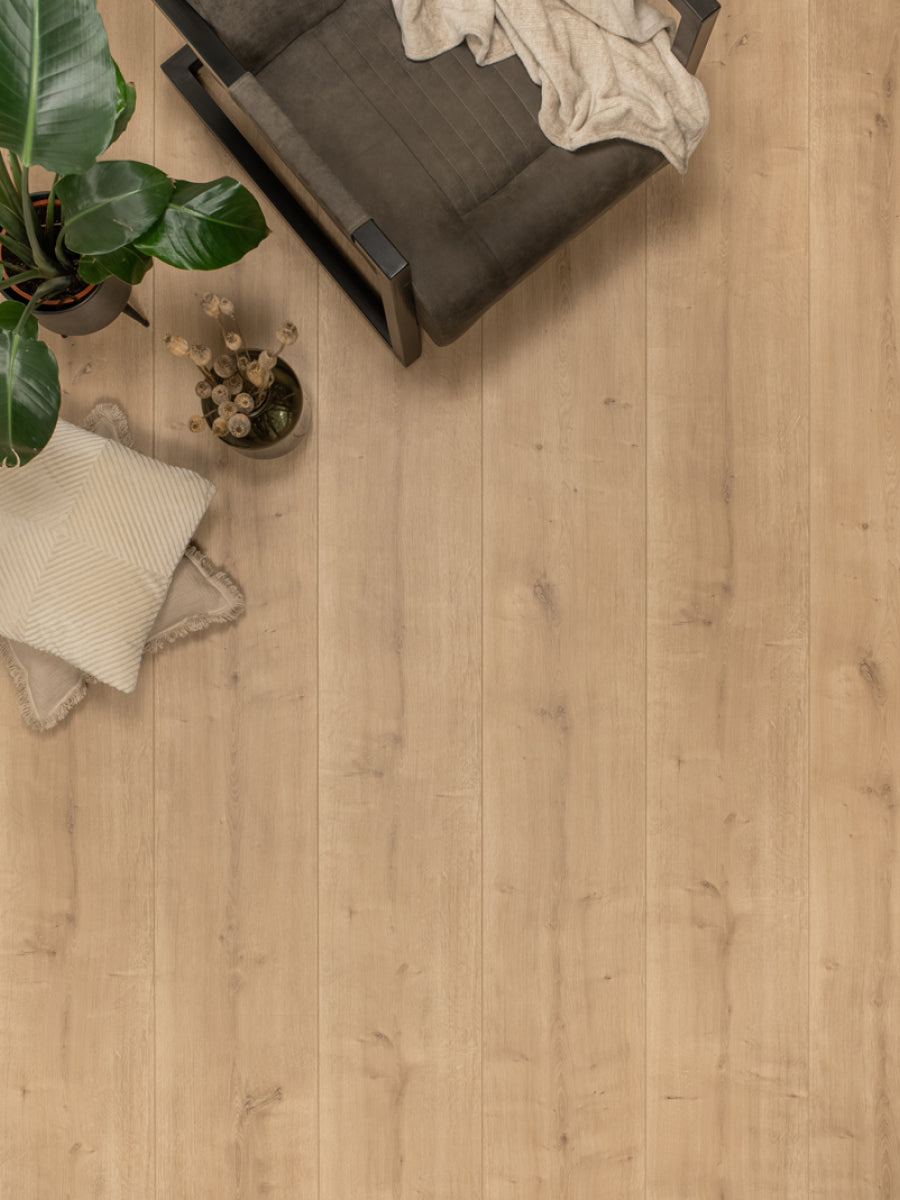 Floer Rechte Plank Landhuis Onbehandelde Eik Hybride Laminaat