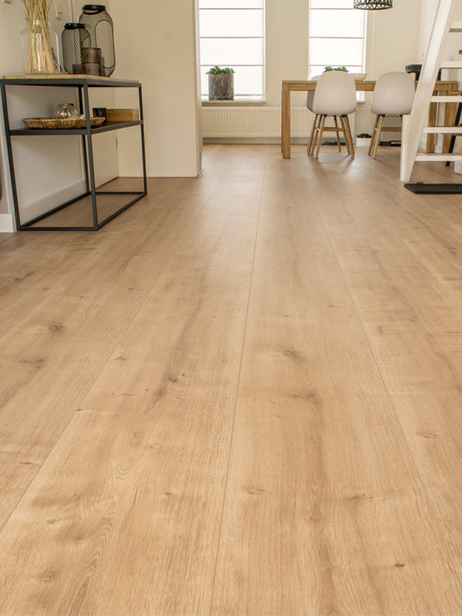 Floer Rechte Plank Landhuis Onbehandelde Eik Hybride Laminaat