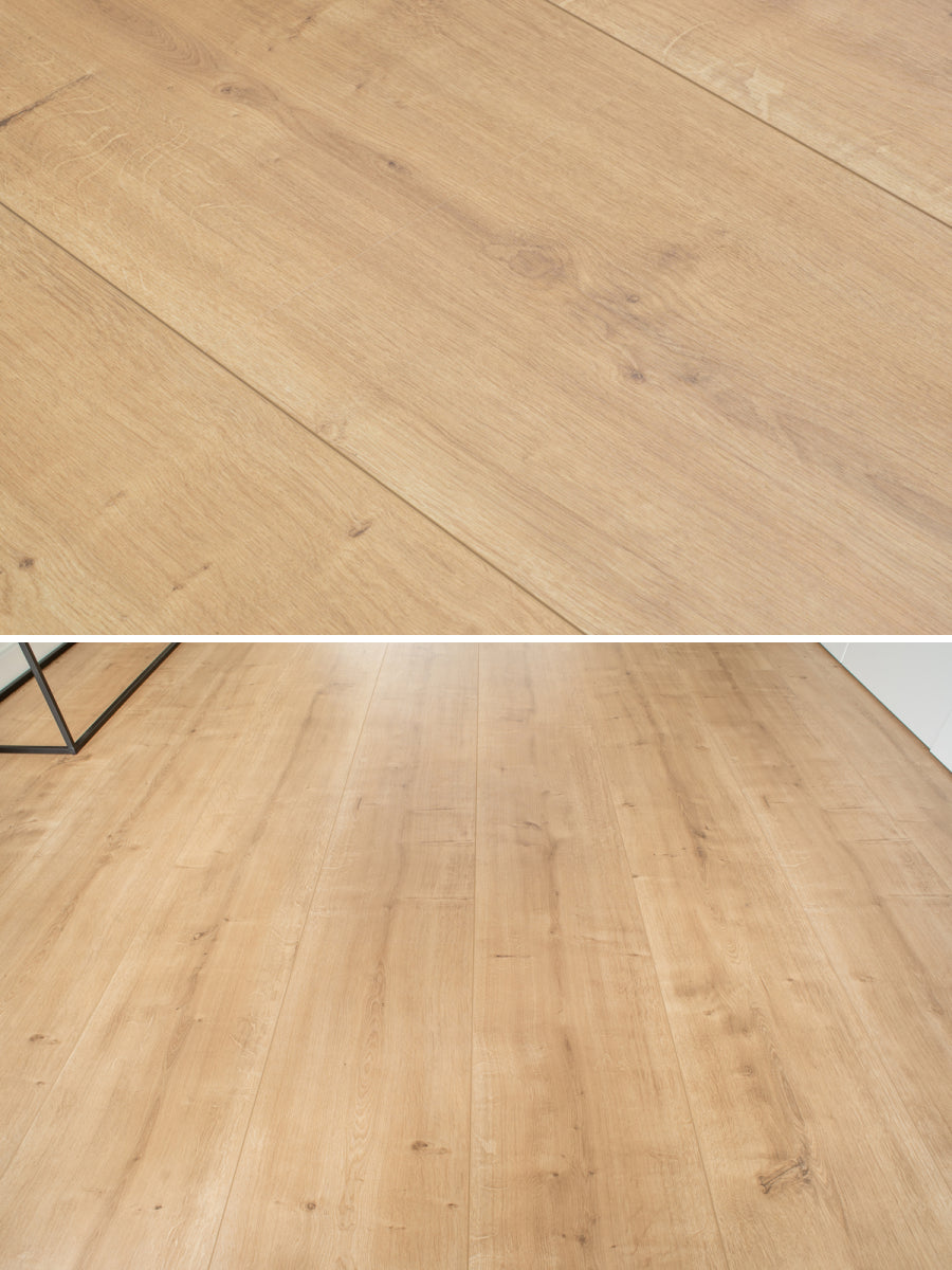 Floer Rechte Plank Landhuis Onbehandelde Eik Hybride Laminaat