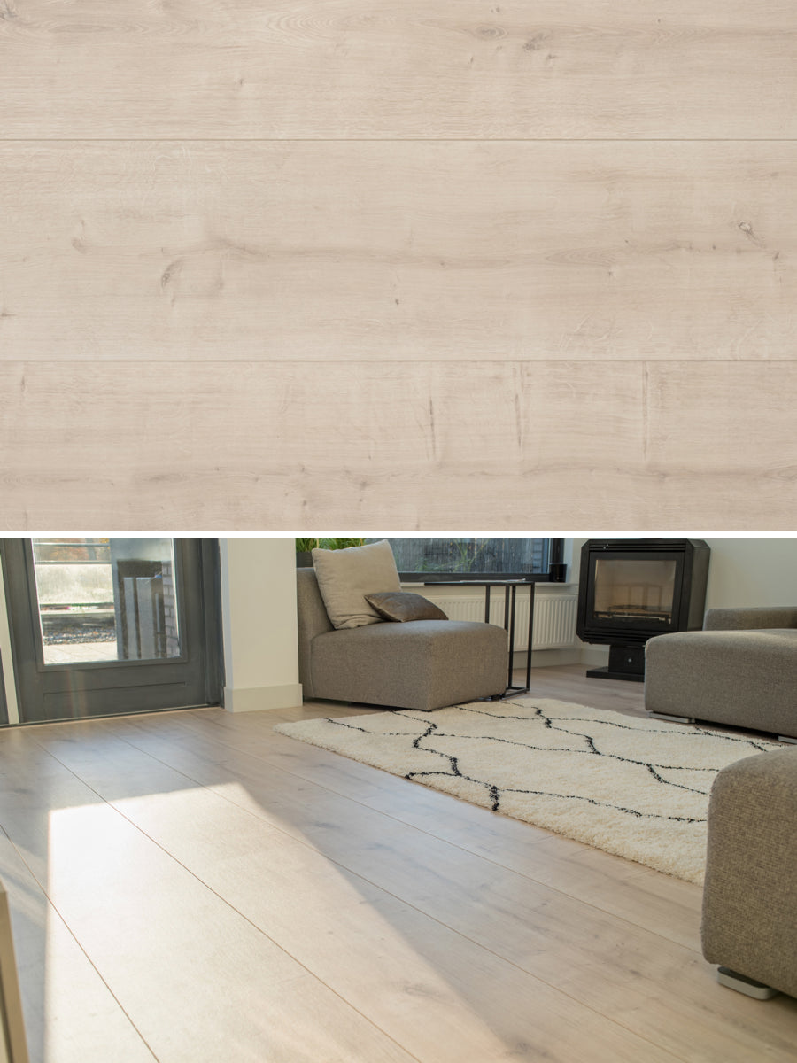 Floer Rechte Plank Landhuis Lichte Eik Hybride Laminaat