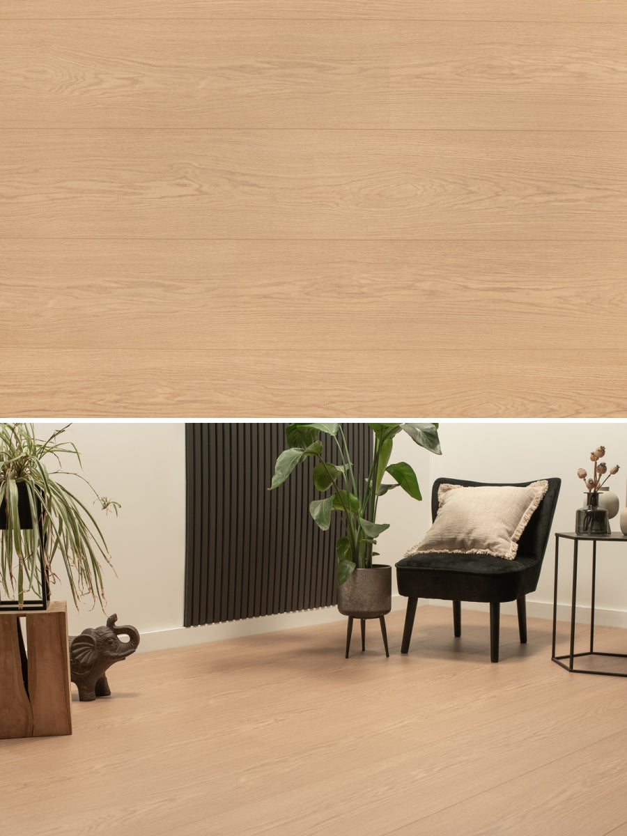 Floer Rechte Plank Landhuis Lichtbruine Eik Hybride Laminaat