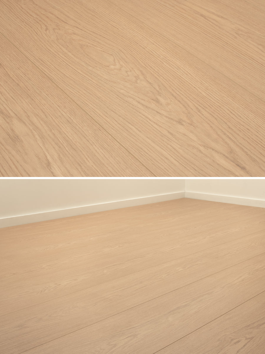 Floer Rechte Plank Landhuis Lichtbruine Eik Hybride Laminaat
